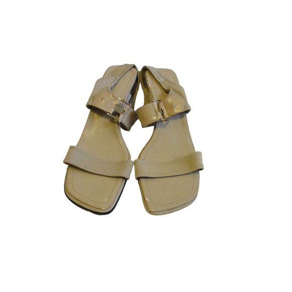 Liz Claiborne Beige Tan Slip-on Strappy Sandals Open Toe Elasticized Closure - Picture 3 of 9